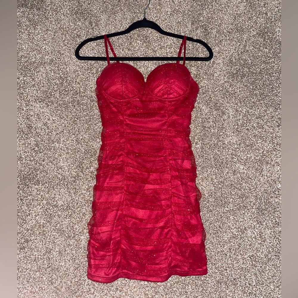 Windsor Red Sparkly Bodycon Dress